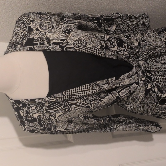 ✅Vintage Leslie Fay Romper Jumpsuit Shorts 1 Piece Black White Retro 6 Made USA - Picture 2 of 12